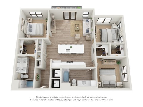 Copeland C1 3D Floor Plan